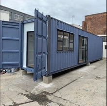 Container maritime bureau mobile 40 pieds x 8, isolé 4 saisons, avec porte, fenêtre et toilette