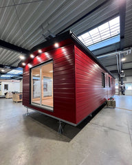 Maison mobile T1 4 saisons – 40 x 10 pi – Finition premium – Année 2025 couleur rouge