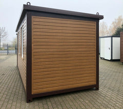 Containers Bureau mobile 20pieds recouvert en Bois ouvert et vitré sur une largeur largeur