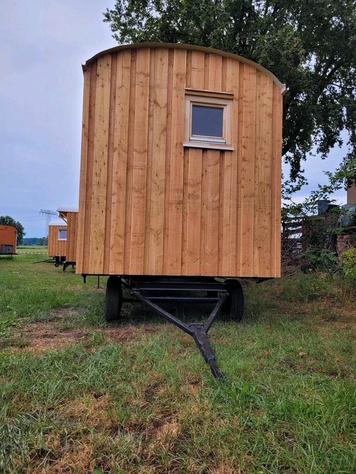 Remorque petite maison mobile 20 pieds x 8, isolée 4 saisons, non finie, avec installation de toilettes