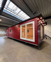 Maison mobile T1 4 saisons – 40 x 10 pi – Finition premium – Année 2025 couleur rouge