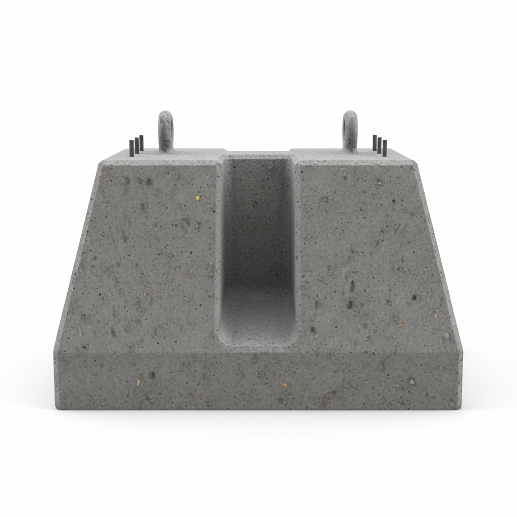 Plot béton pour conteneur - vue de face