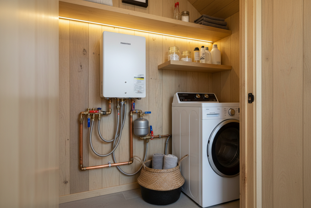 Chauffe-eau installé dans une tiny house
