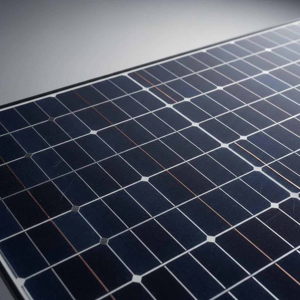 Panneau solaire - gros plan cellules photovoltaïques