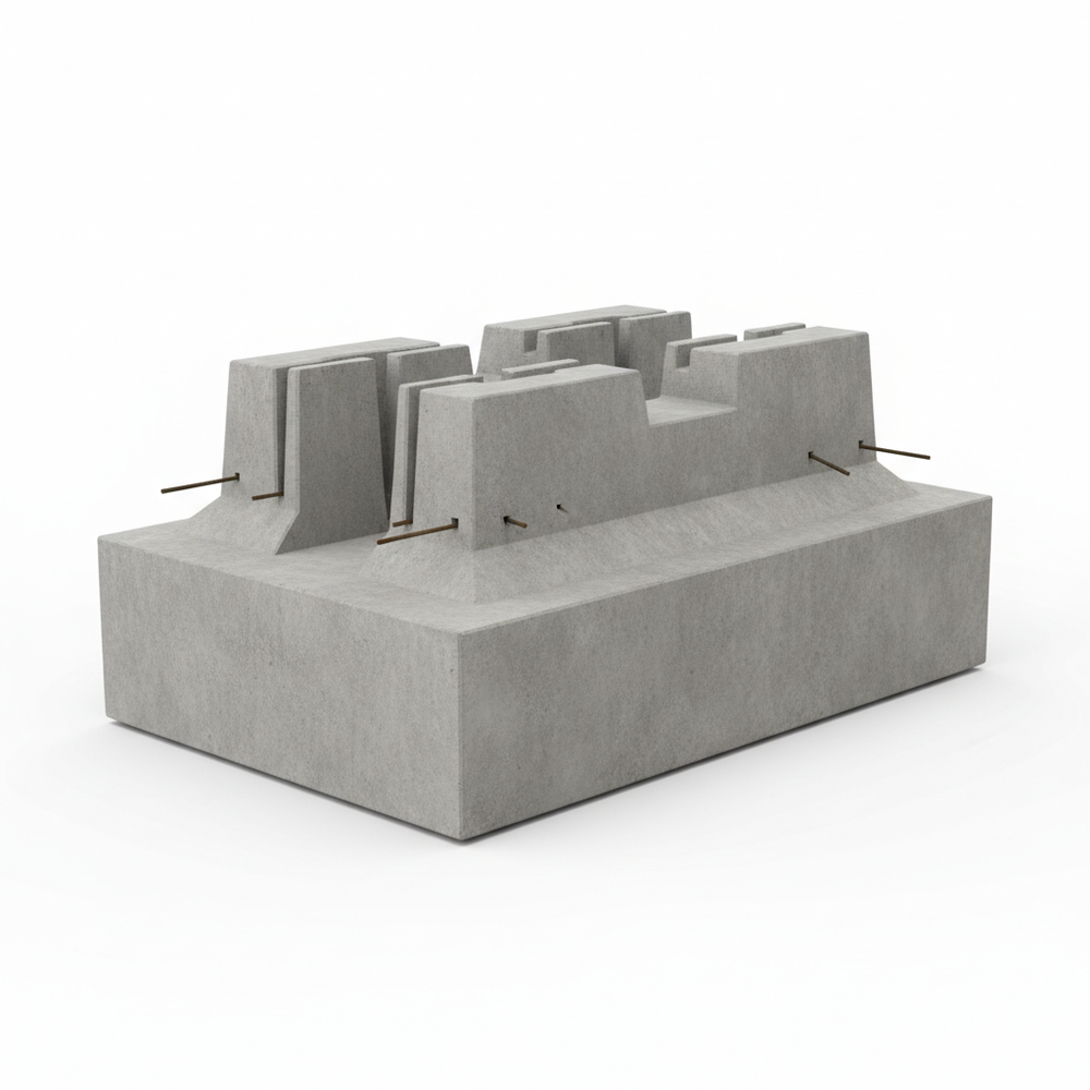 Plot béton pour conteneur - vue en angle