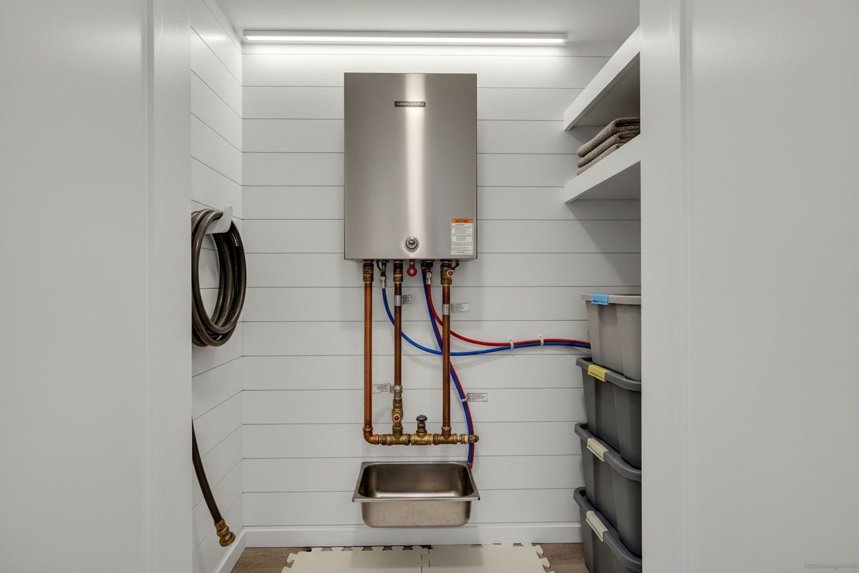 Chauffe-eau installé dans une tiny house